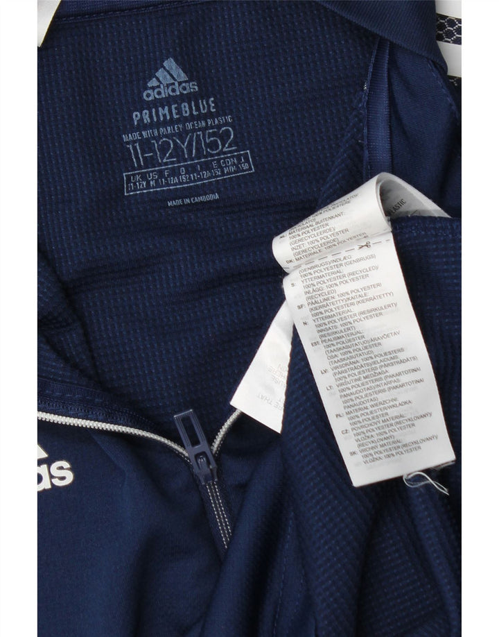 Top gráfico Adidas Menino manga comprida 11-12 anos azul marinho