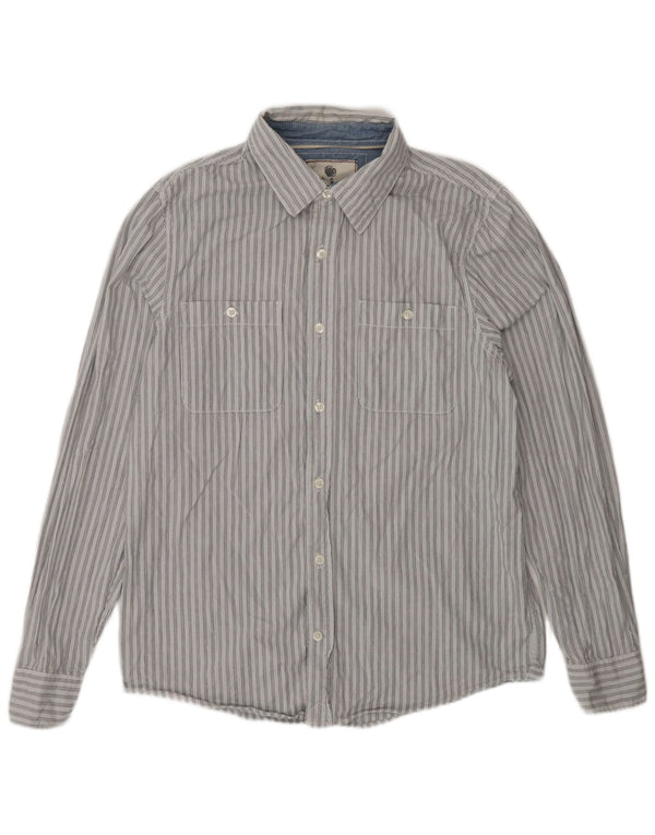 Camisa masculina Fat Face de algodão listrado azul médio