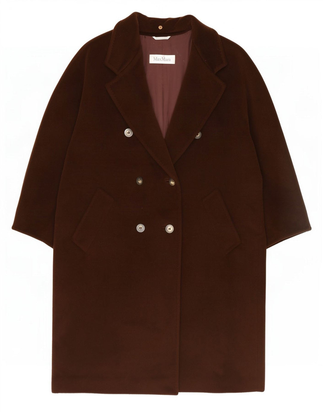 Max Mara Casaco feminino oversized com peito duplo Reino Unido 14 grande marrom