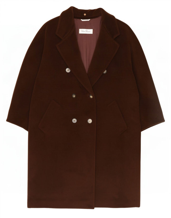 Max Mara Casaco feminino oversized com peito duplo Reino Unido 14 grande marrom