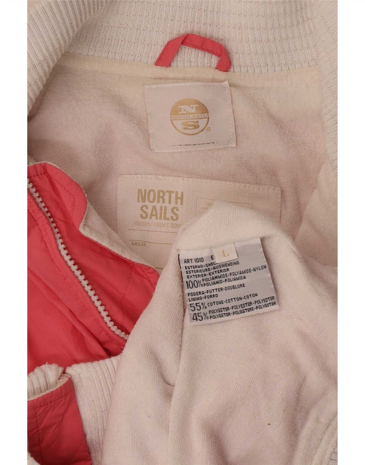 Jaqueta de treino feminina North Sails Reino Unido 16 grande bloco colorido rosa