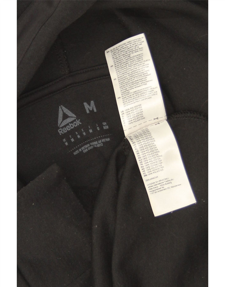 Reebok Mens Graphic Hoodie Jumper Médio Preto Poliéster