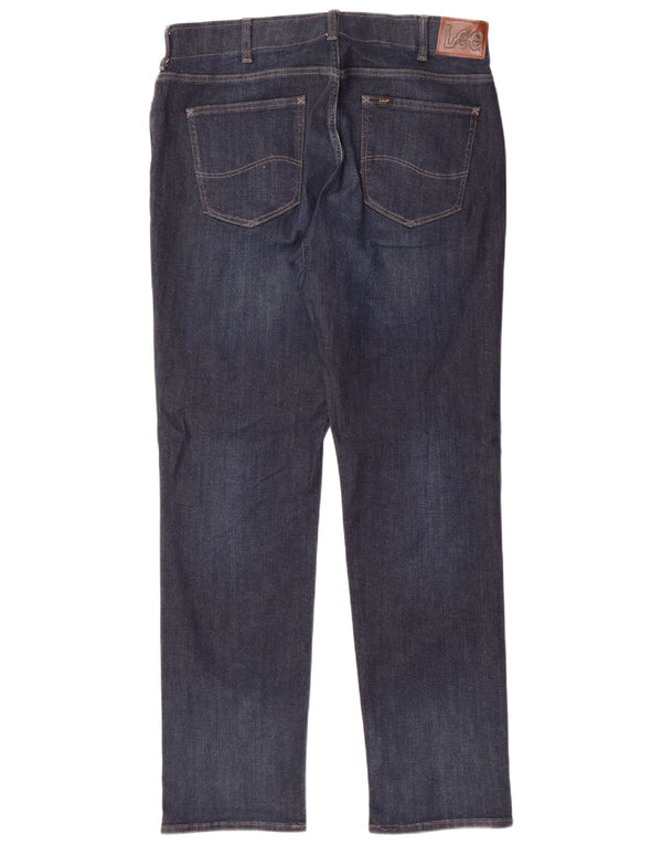 Lee Mens Extreme Motion Tapered Straight Jeans W36 L34 Azul Marinho Algodão