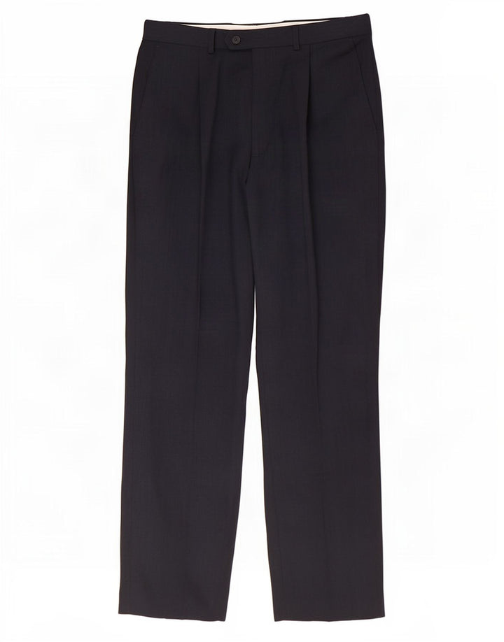 Calça masculina Marks & Spencer Pegged Suit W34 L33 azul marinho poliéster
