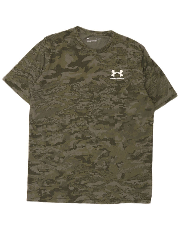 Camiseta masculina Under Armour Top camuflagem verde médio