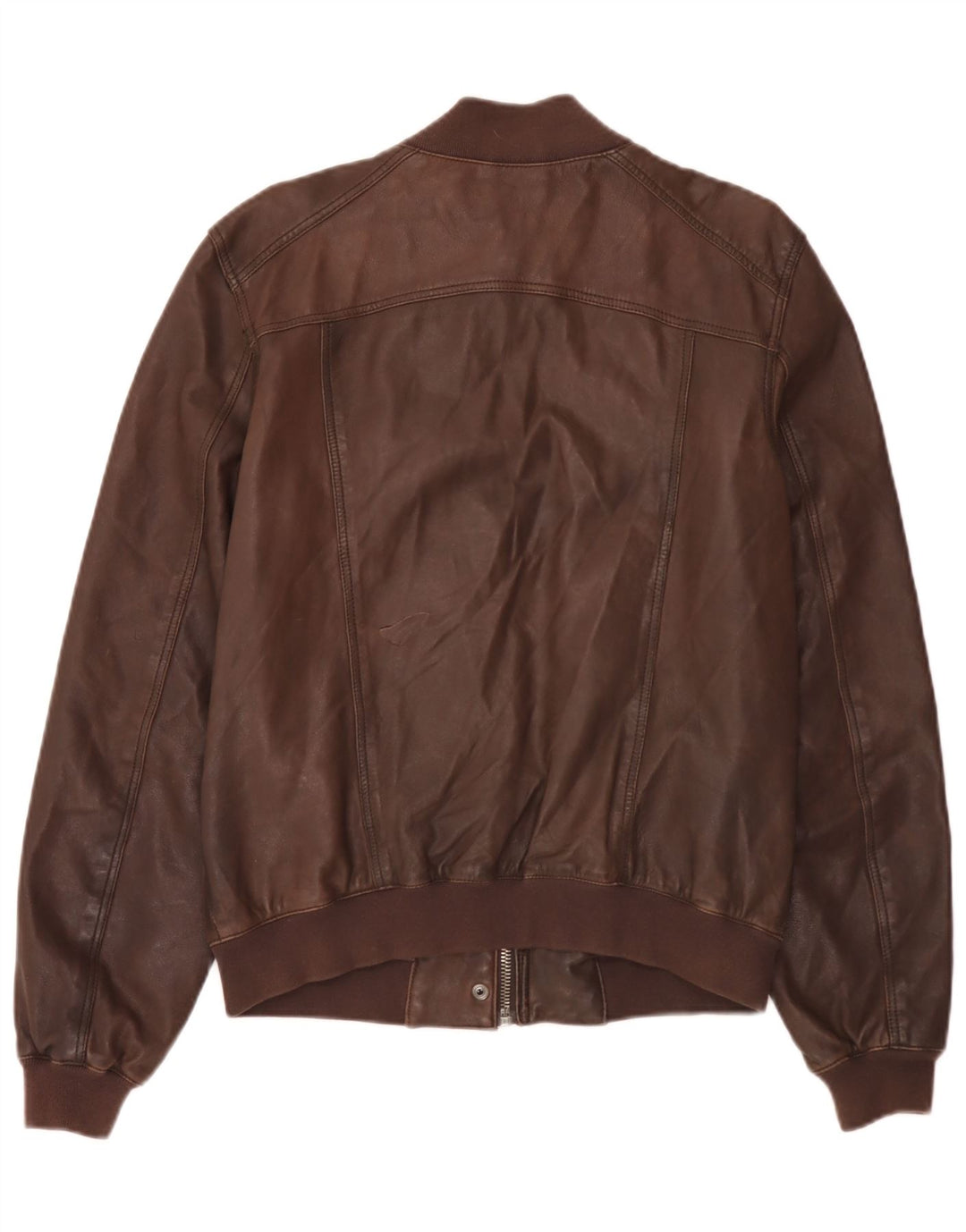 Jaqueta de couro masculina vintage UK 40 grande marrom