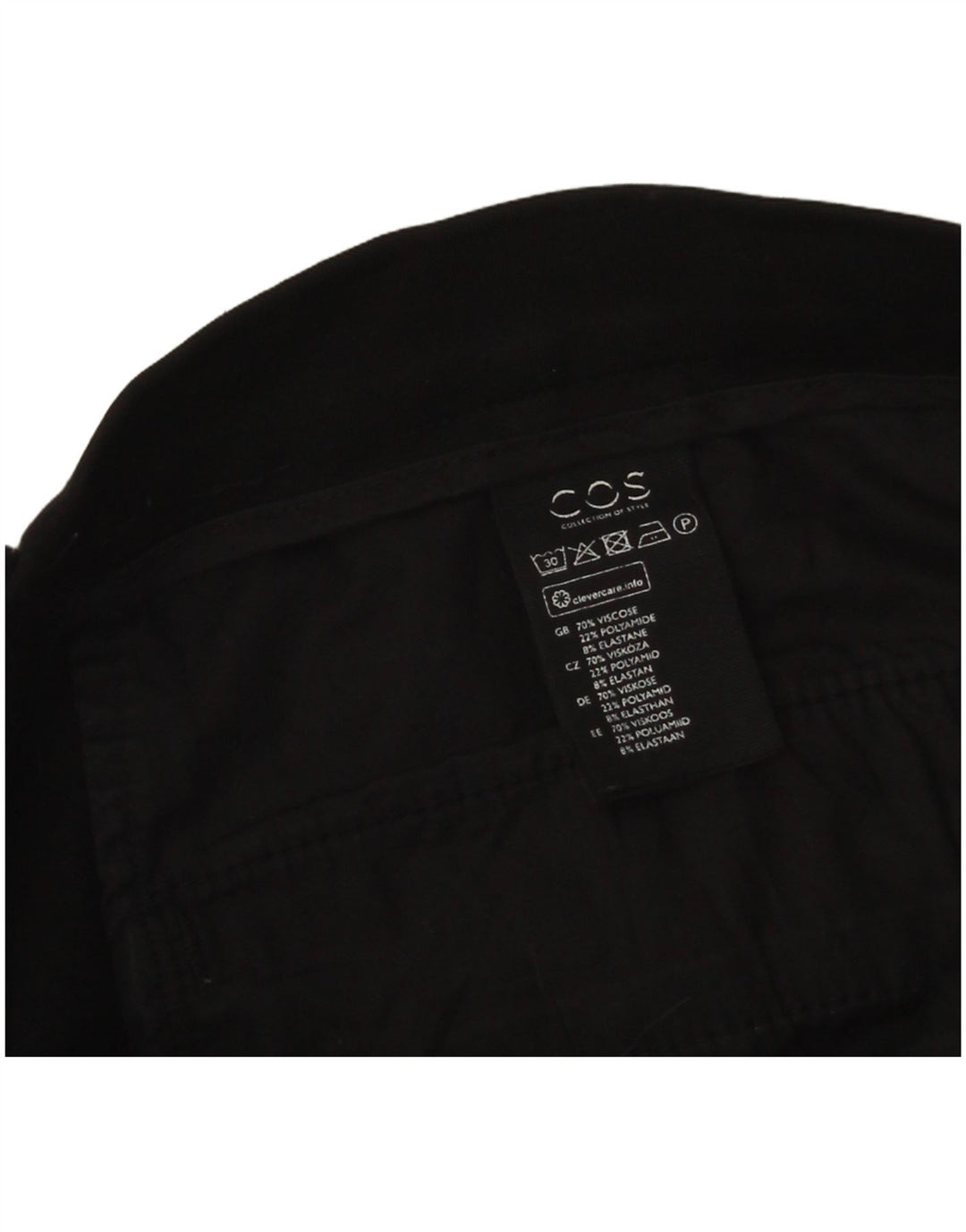 Calça Chino Masculina Slim Cos W34 L29 Viscose Preta
