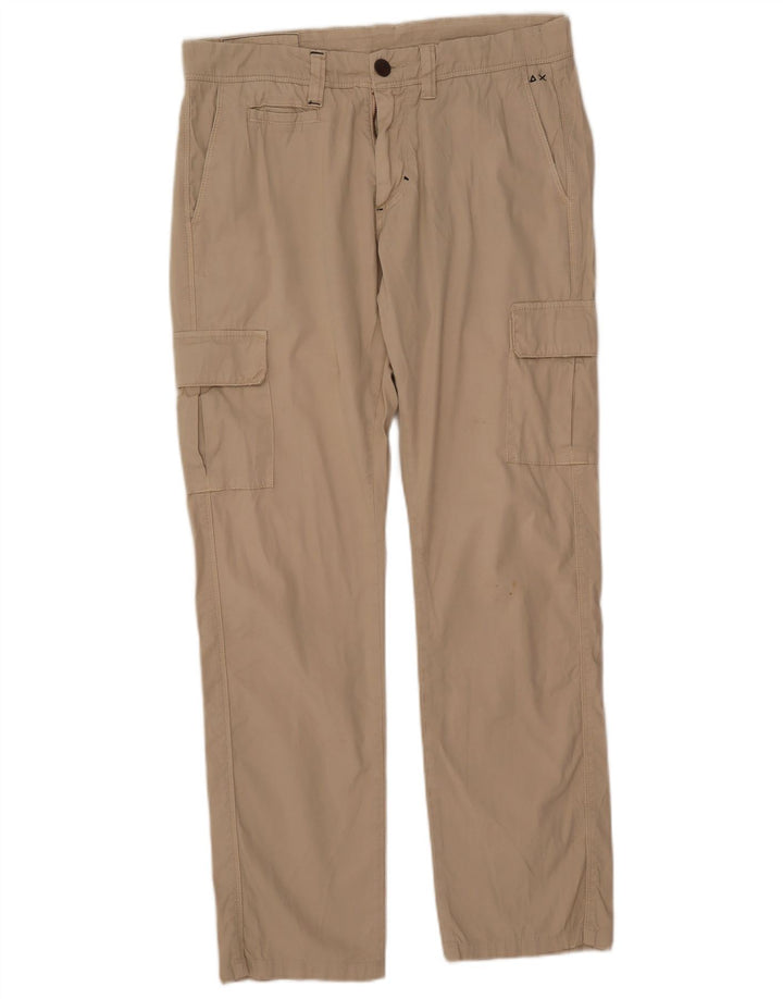 Calça cargo masculina Sun68 reta W30 L30 algodão bege