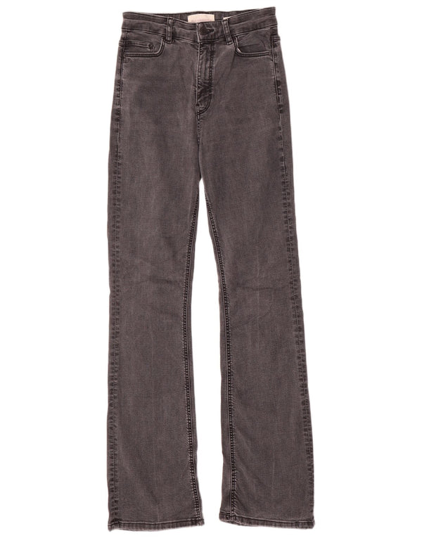 MARKS & SPENCER Womens Flare Slim Jeans UK 8 Small W24 L30 Grey Lyocell