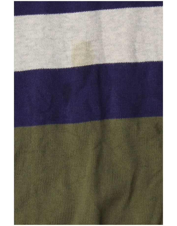 Suéter masculino BARBOUR com gola redonda, grande algodão listrado multicolorido