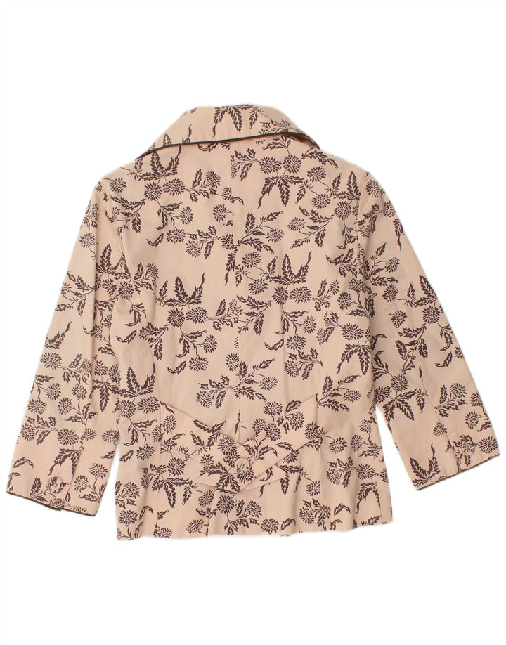 Blazer feminino TED BAKER com peito duplo, tamanho 2, pequeno, bege, floral