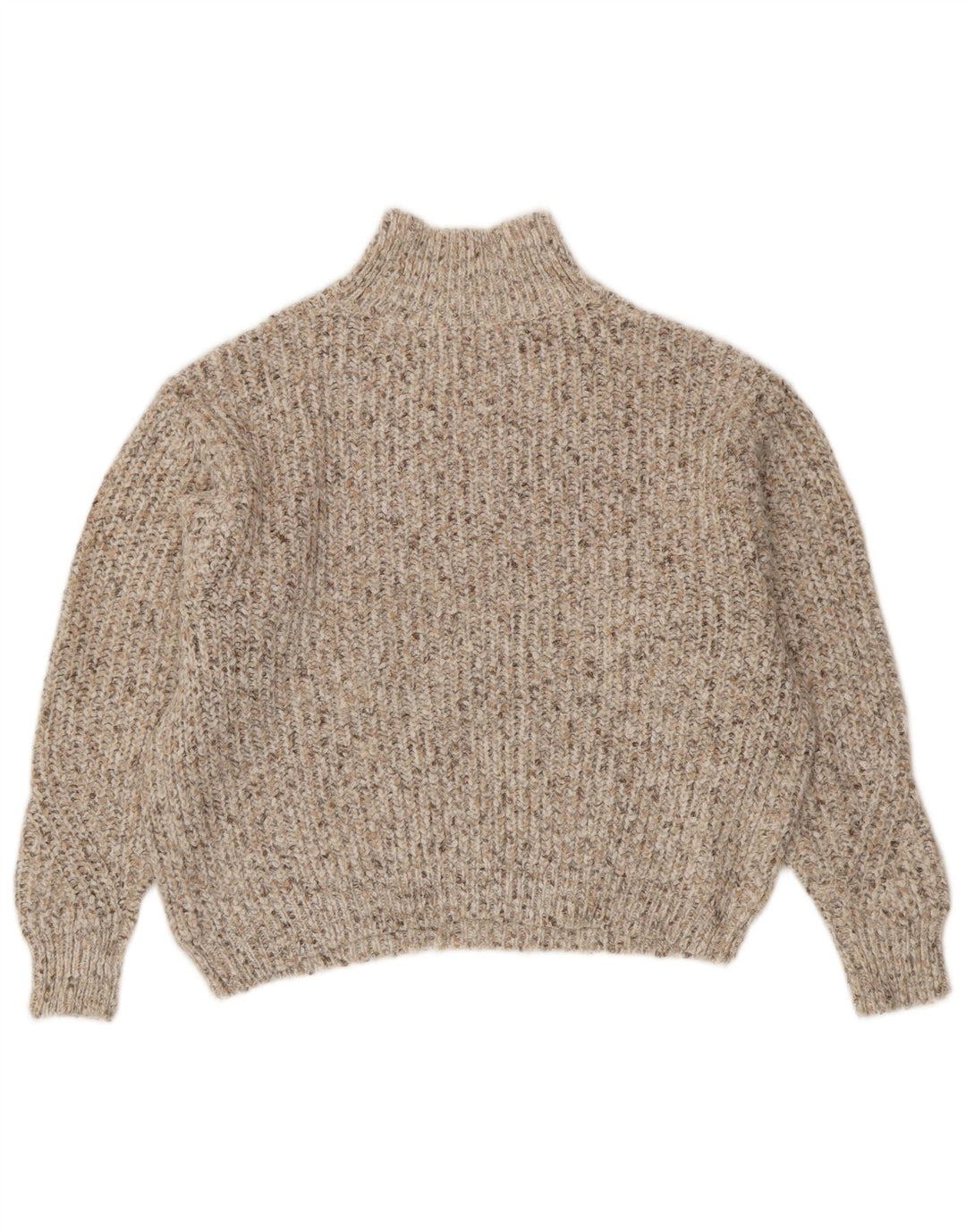Suéter feminino Marks & Spencer com gola tartaruga Reino Unido 14 médio bege