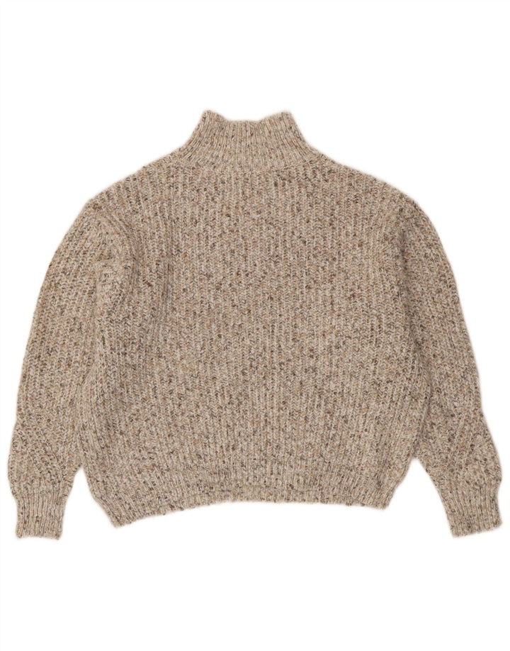 Suéter feminino Marks & Spencer com gola tartaruga Reino Unido 14 médio bege
