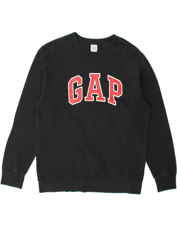GAP Mens Graphic Sweatshirt Jumper Large Black Cotton Vintage Gap and Second-Hand Gap from Messina Hembry 