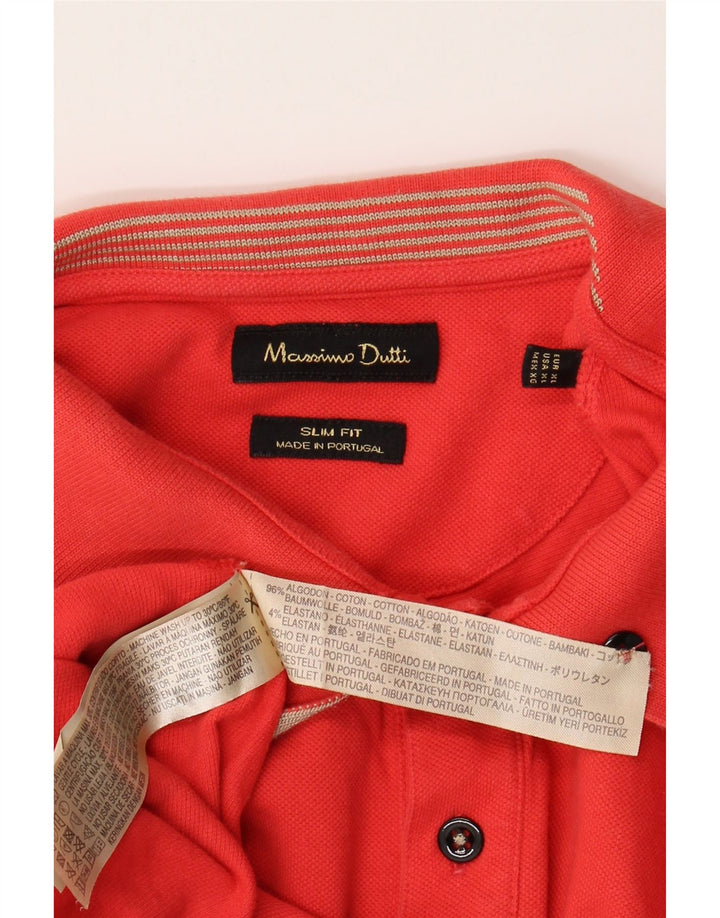 Camisa polo masculina MASSIMO DUTTI Slim Fit XL algodão rosa