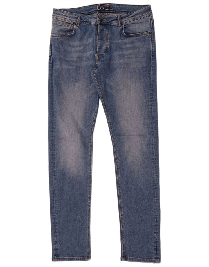 Gutteridge Mens Skinny Jeans IT 50 Grande W32 L34 Azul Algodão