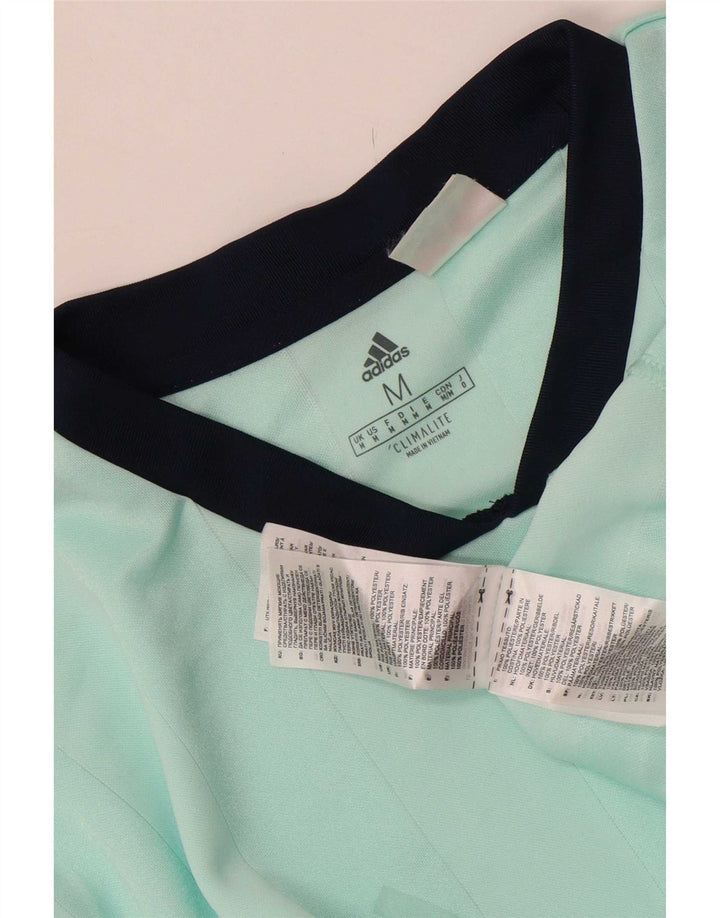 Adidas Masculino Climalite Camiseta Top Médio Turquesa Listrado Poliéster