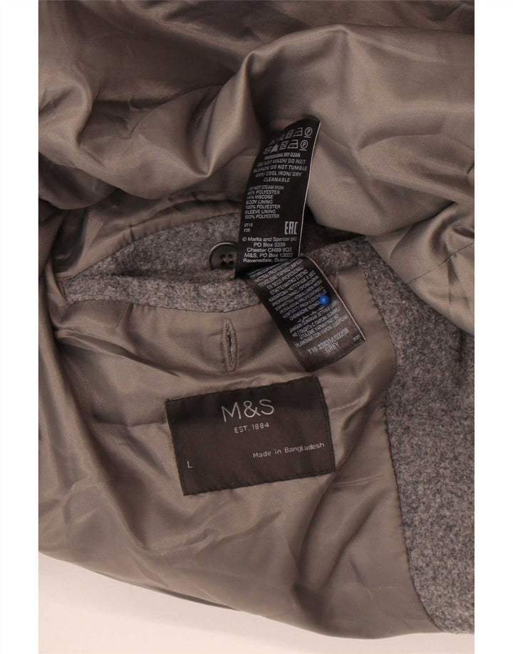 Sobretudo masculino Marks & Spencer UK 40 poliéster cinza grande