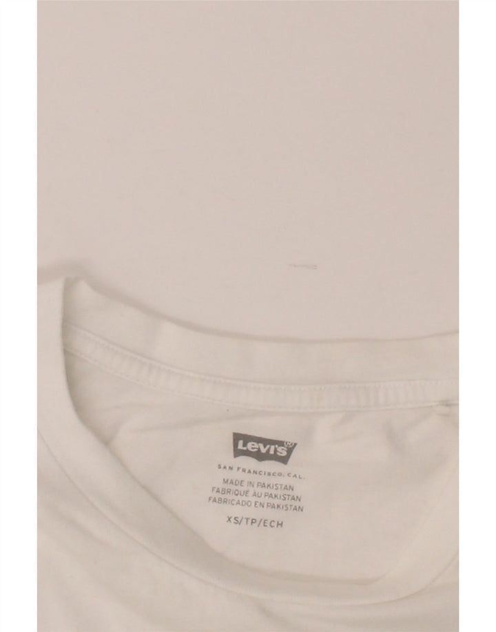 Camiseta gráfica masculina LEVI'S Top XS algodão branco