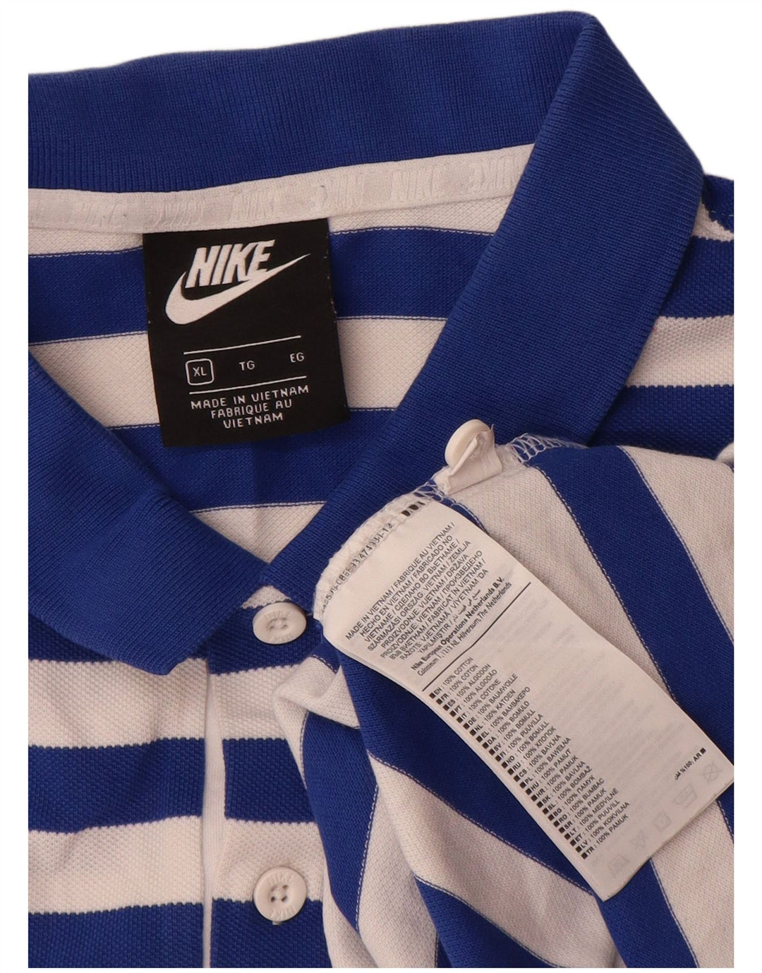Camisa polo masculina Nike XL azul algodão