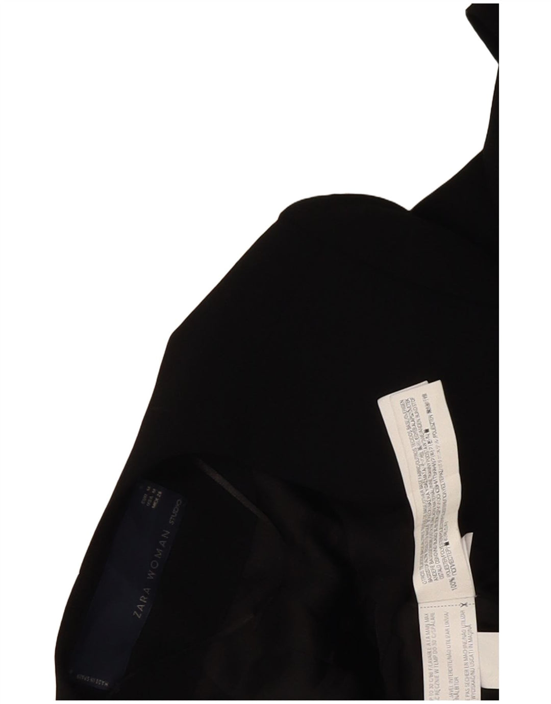 Zara Womens Open Blazer Jacket UK 14 Medium Black Colourblock Poliéster