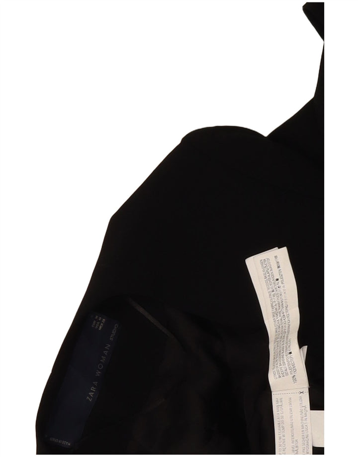 Zara Womens Open Blazer Jacket UK 14 Medium Black Colourblock Poliéster