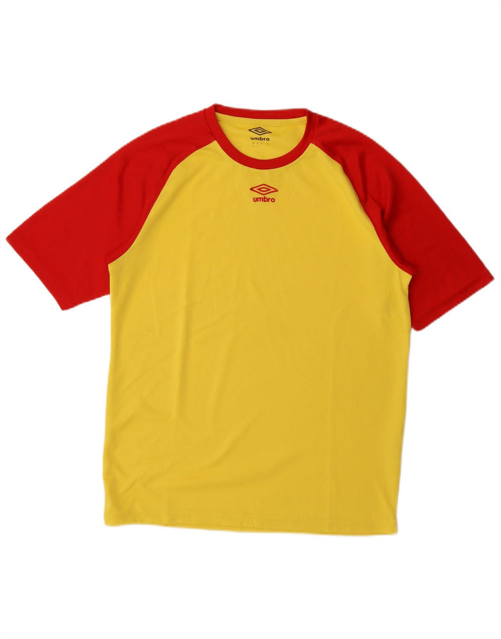 Camiseta masculina Umbro Top médio amarelo colorblock