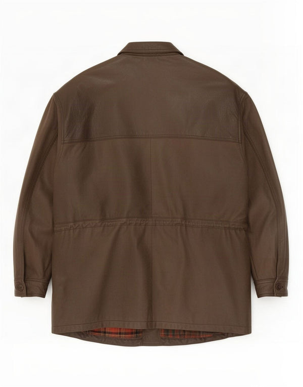 Casaco de couro masculino Mc Percy UK 56 3XL cáqui