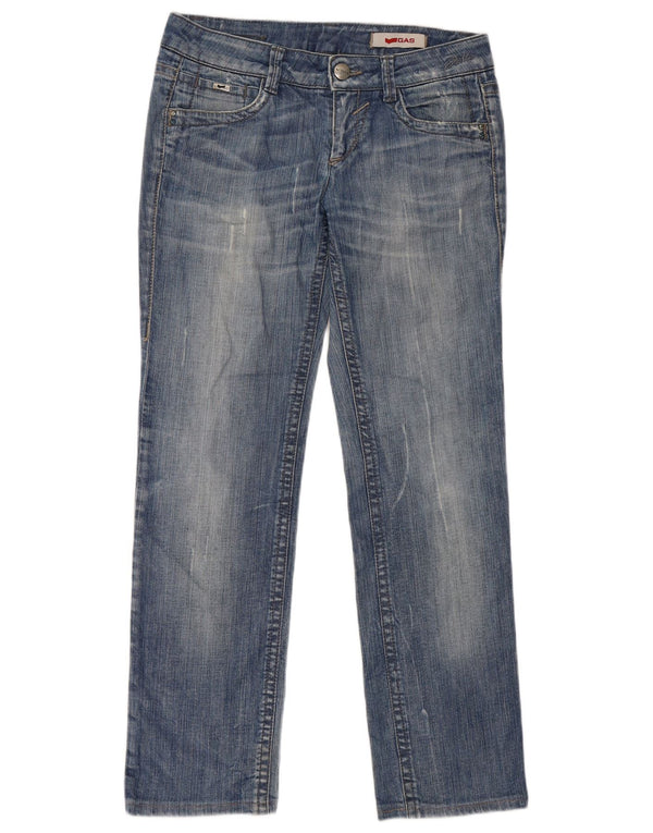 Gas Womens Straight Jeans W30 L31 Azul Algodão