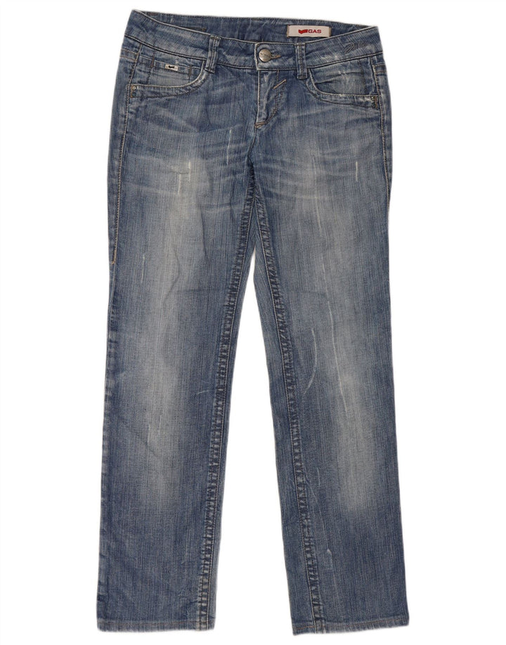Gas Womens Straight Jeans W30 L31 Azul Algodão