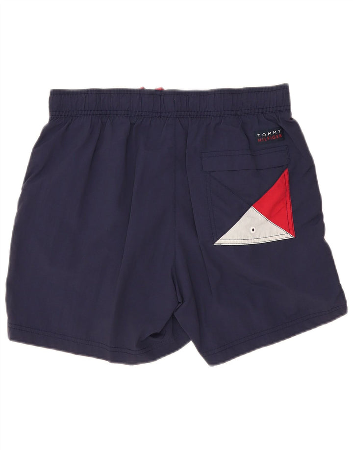 Tommy Hilfiger Shorts de natação masculino gráfico grande poliéster azul marinho