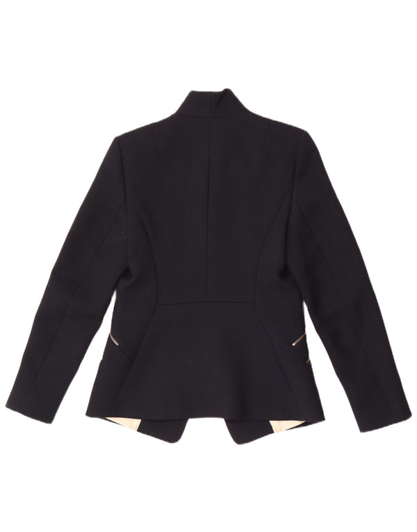 Jaqueta Blazer Feminina Reiss com 1 Botão Reino Unido 10 Pequeno Poliéster Azul Marinho