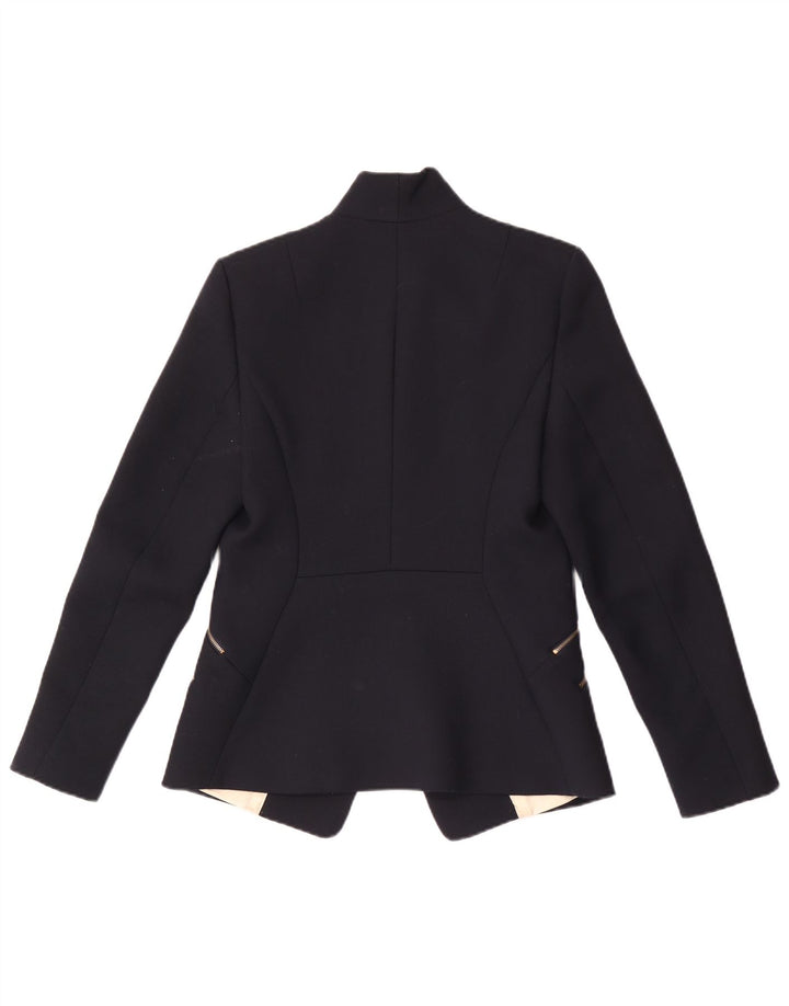 Jaqueta Blazer Feminina Reiss com 1 Botão Reino Unido 10 Pequeno Poliéster Azul Marinho