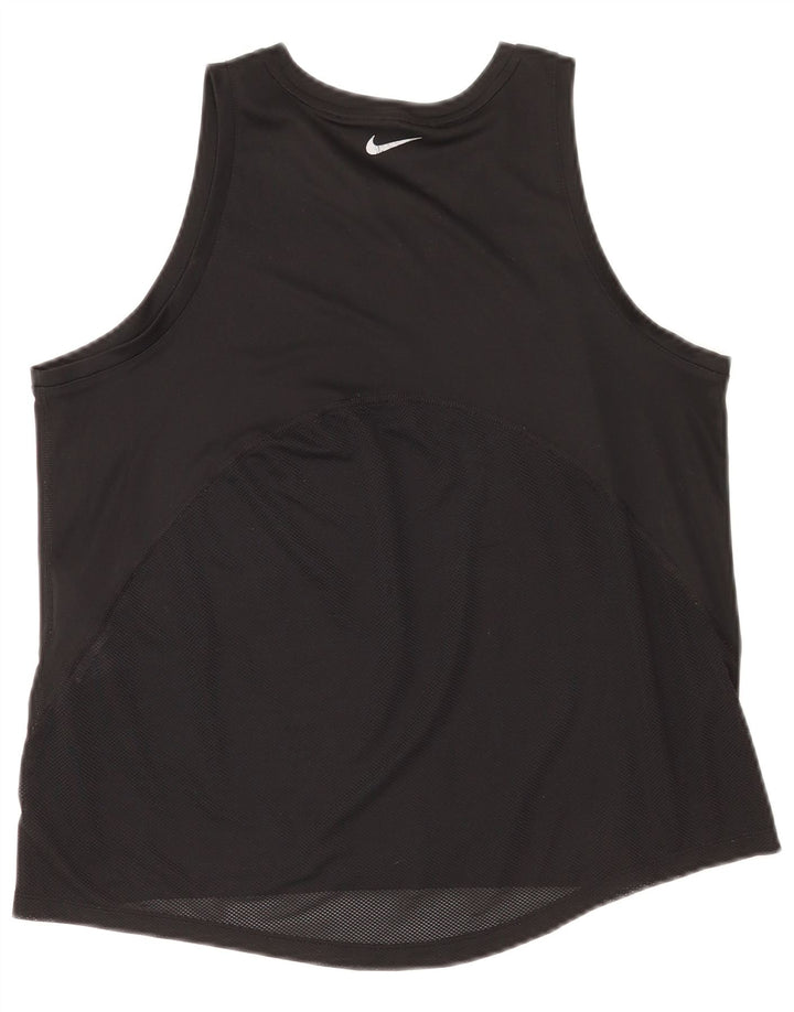 Nike Womens Dri Fit Vest Top UK 14 Médio Preto Poliéster