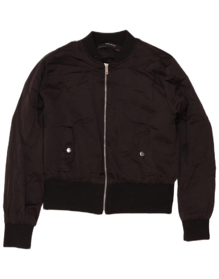 Jaqueta bomber feminina Zara UK 14 poliéster preto médio