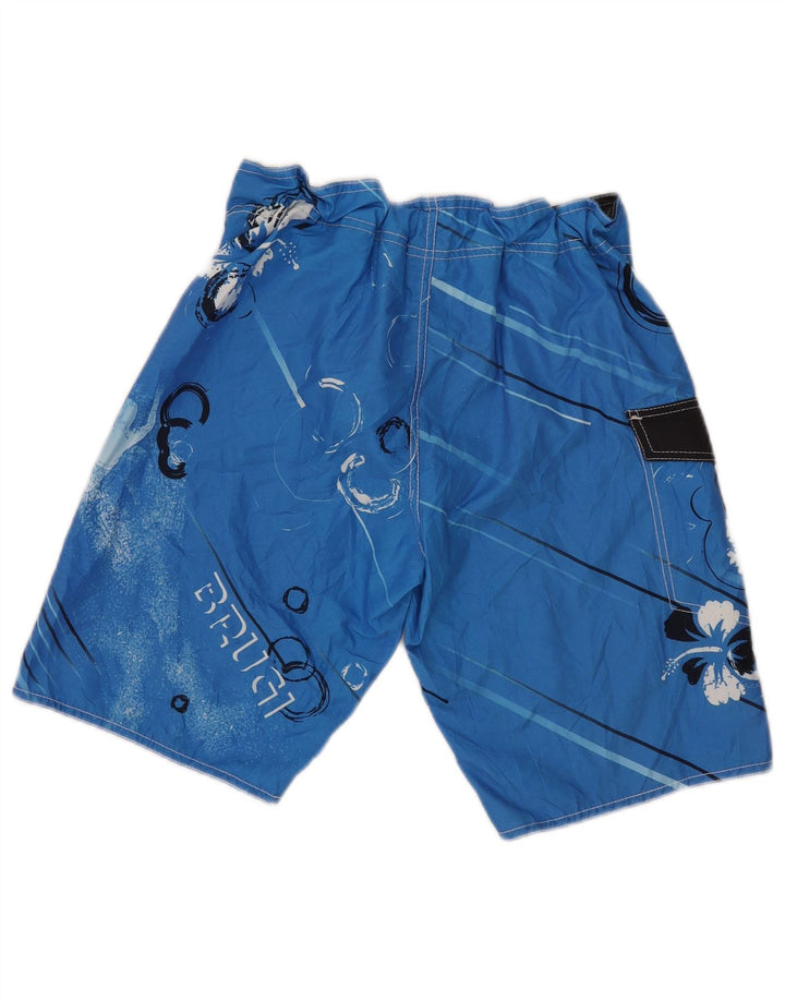 Shorts de natação masculino Brugi gráfico pequeno azul floral poliéster