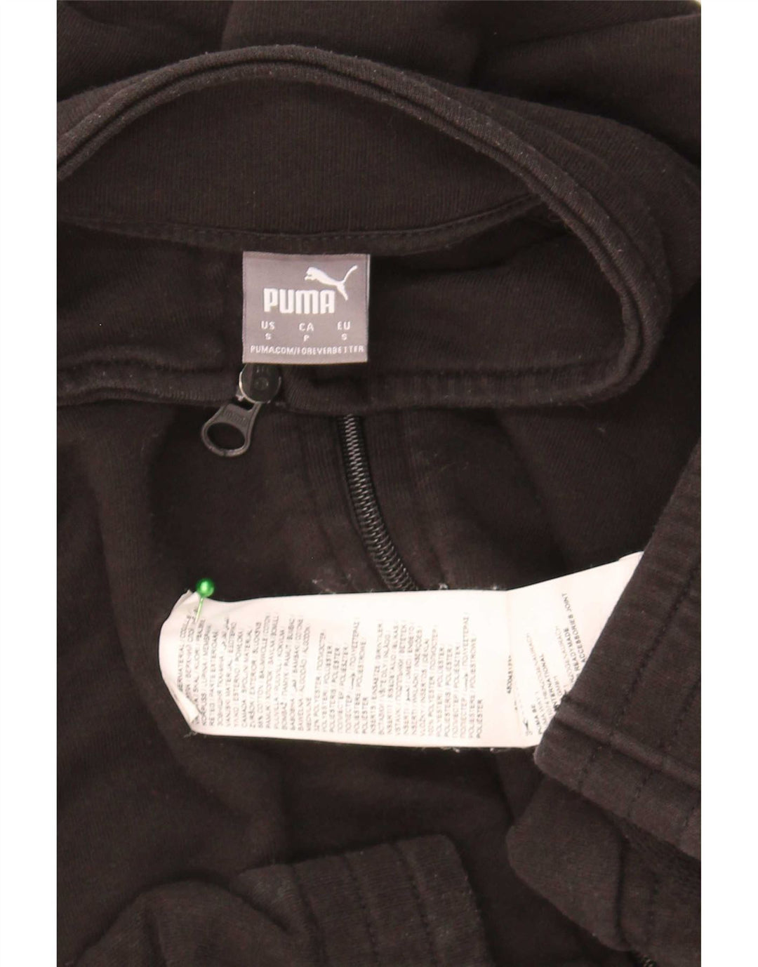 Puma Womens Crop Oversized Tracksuit Top Jacket Reino Unido 10 Pequeno Algodão Preto