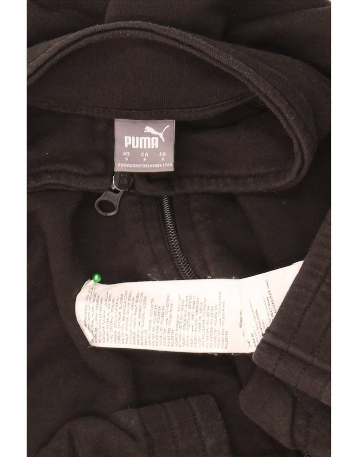 Puma Womens Crop Oversized Tracksuit Top Jacket Reino Unido 10 Pequeno Algodão Preto