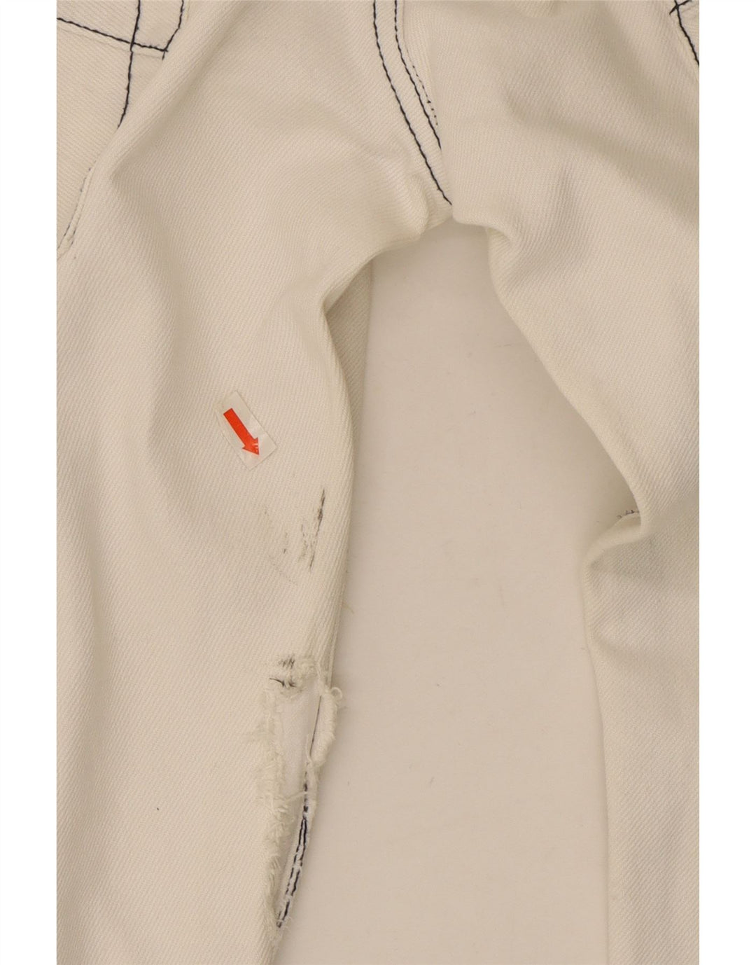 Armani feminino jeans retos desgastados W32 L30 algodão branco