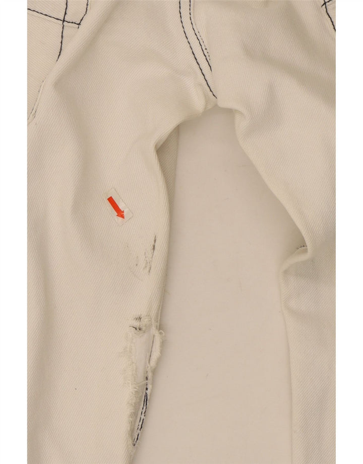 Armani feminino jeans retos desgastados W32 L30 algodão branco