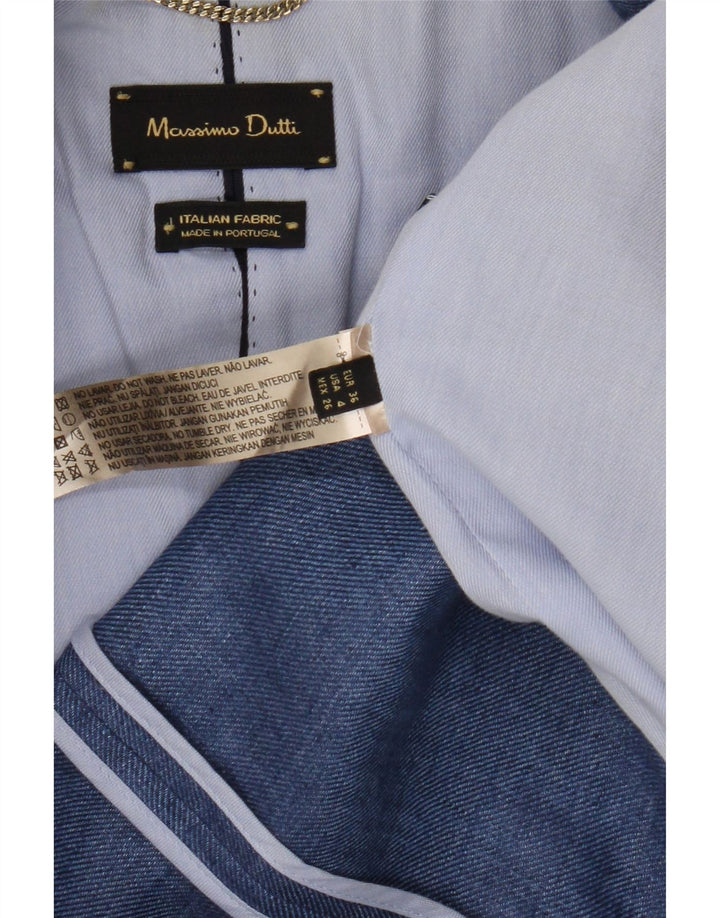 Jaqueta blazer feminina Massimo Dutti com 1 botão EU 36 XS azul