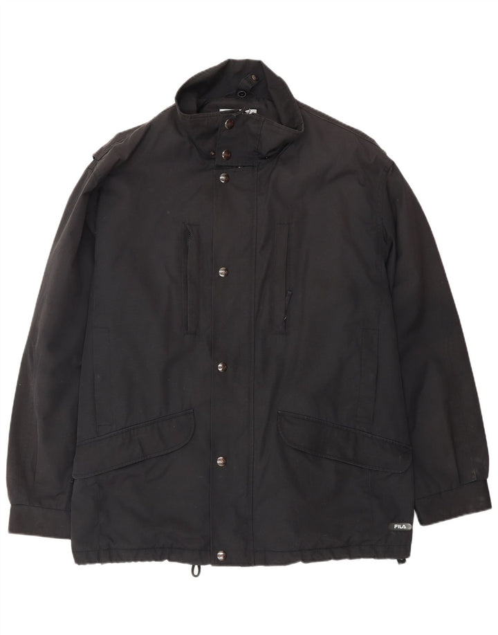 Jaqueta corta-vento masculina Fila IT 50 grande poliéster preto