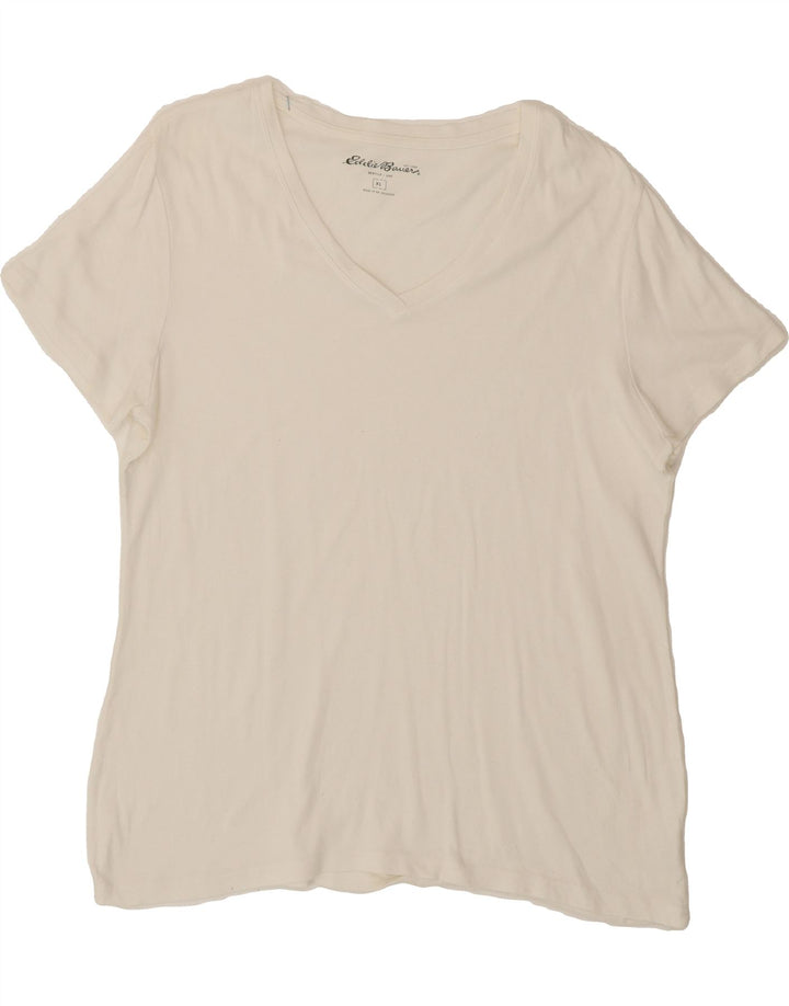EDDIE BAUER Womens T-Shirt Top UK 18 XL White Cotton Vintage Eddie Bauer and Second-Hand Eddie Bauer from Messina Hembry 