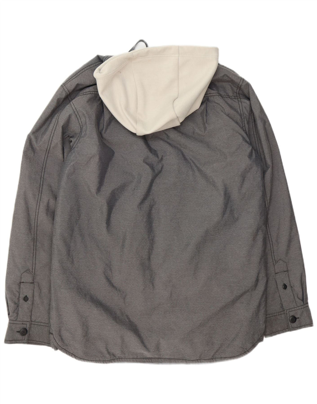 Jaqueta corta-vento masculina Nike com capuz UK 36 pequeno cinza colorblock poliéster