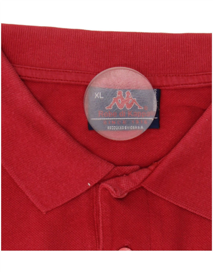 Camisa polo masculina de manga comprida Kappa XL vermelha