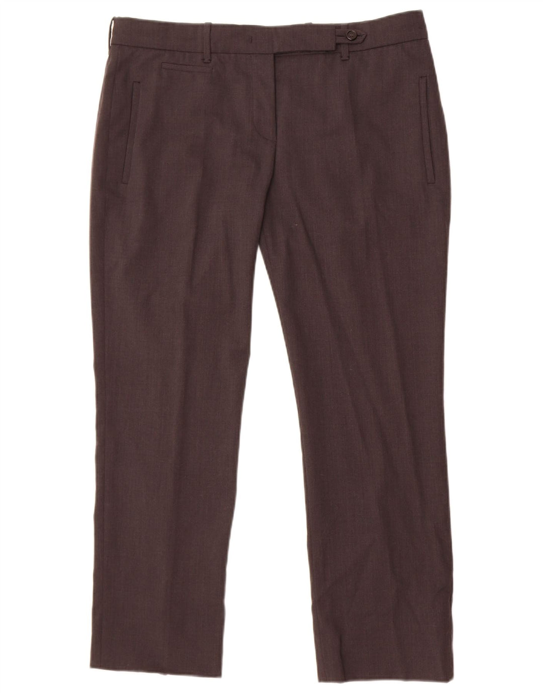 Calça feminina Prada de terno reto IT 44 médio W34 L26 cinza