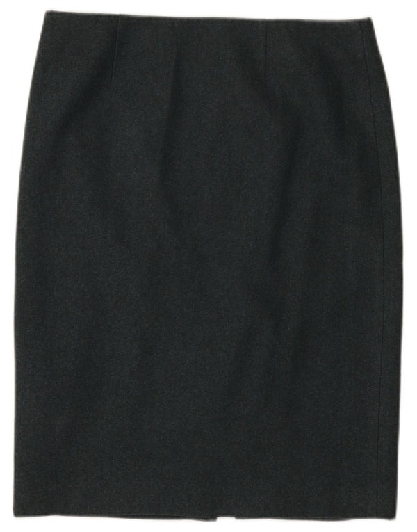 Saia lápis feminina Calvin Klein US 8 médio W32 lã manchada azul