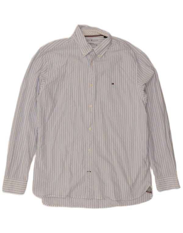 Camisa masculina Tommy Hilfiger XL azul risca de giz algodão
