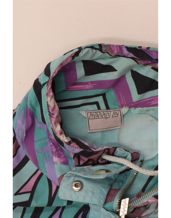 Capa de chuva grande feminina Maser M UK 10 pequena turquesa geométrica