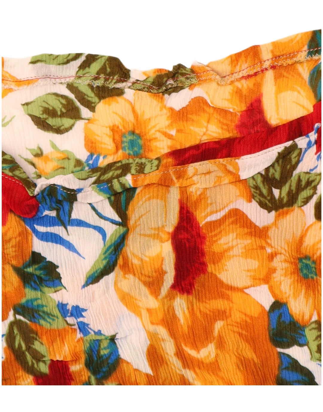 Blusa feminina vintage UK 16 grande floral multicolorida